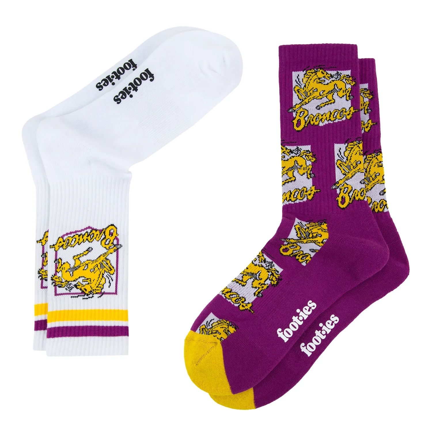 Brisbane Broncos Retro Sneaker Sock 2 Pack - Image 2