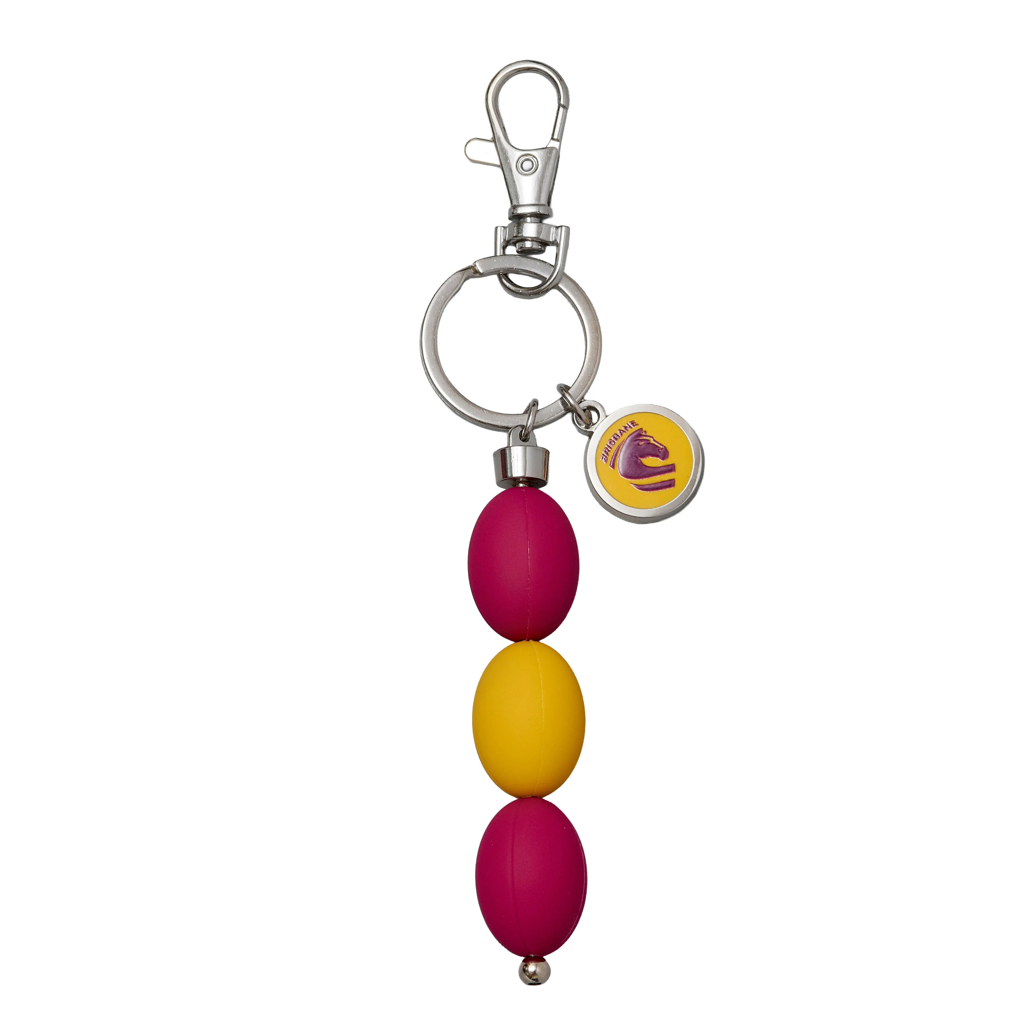 Brisbane Broncos 3 Ball Charm Keyring