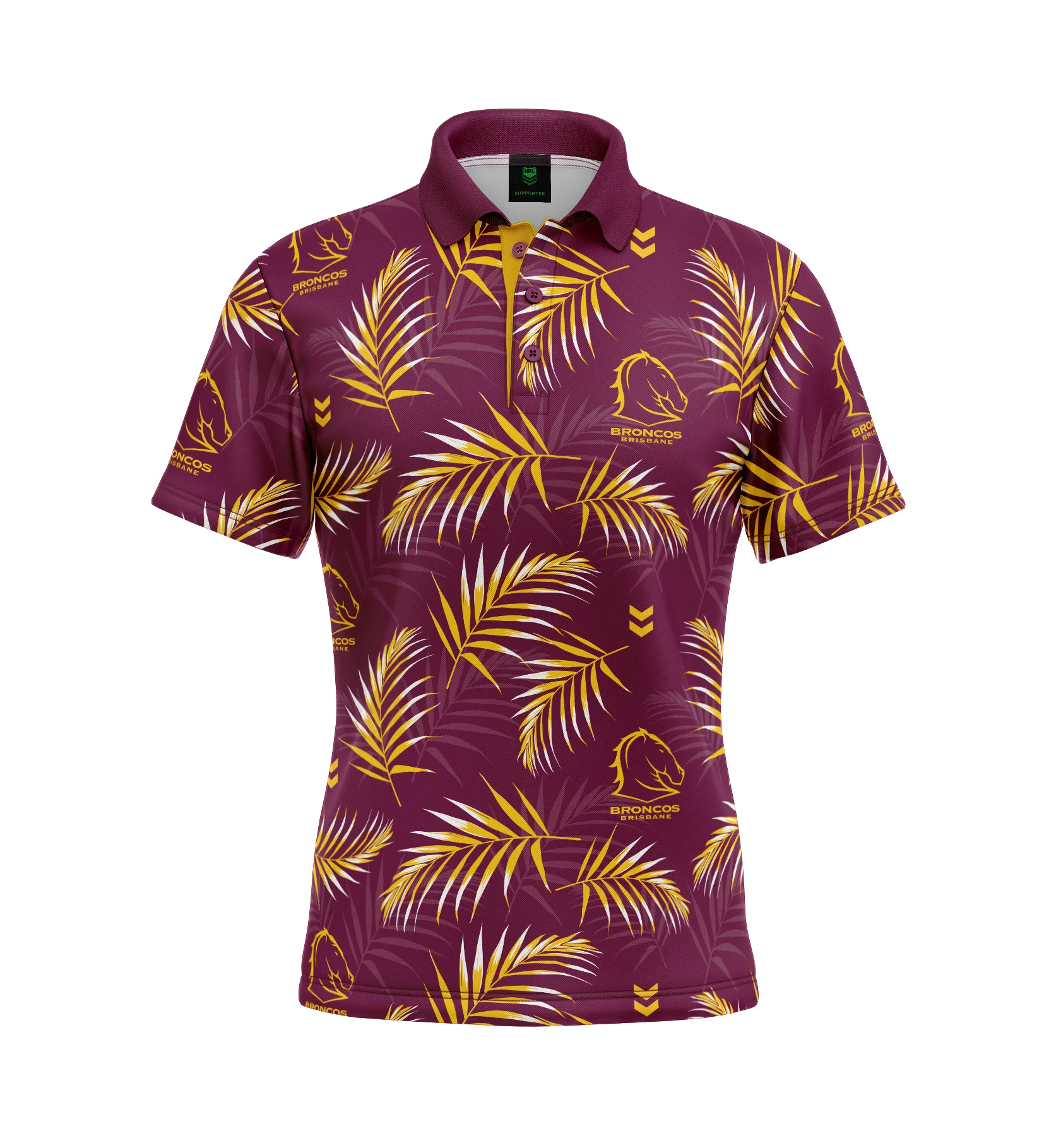 Brisbane Broncos Adult Palm Beach Golf Polo Shirt