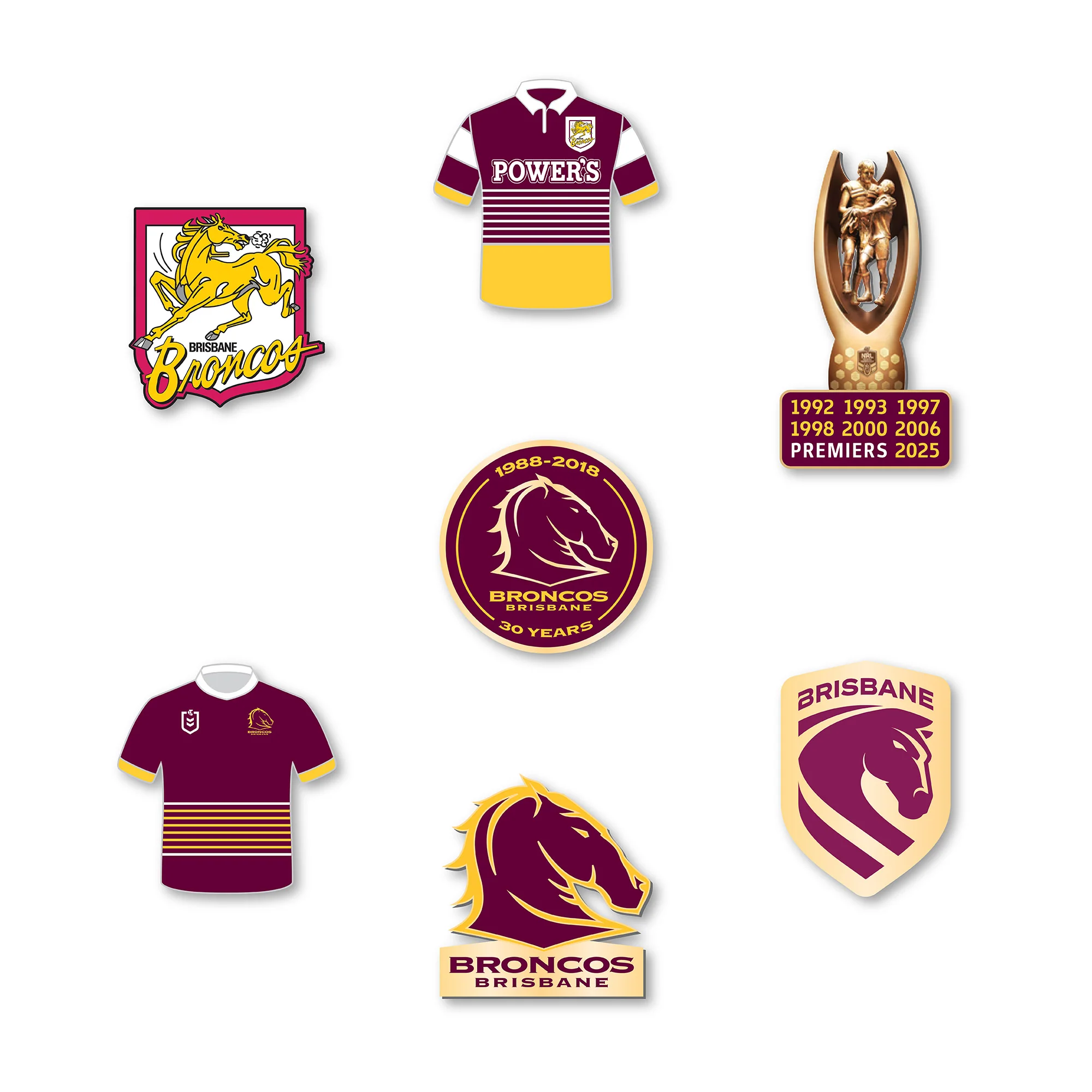 Brisbane Broncos Logo Pin Set
