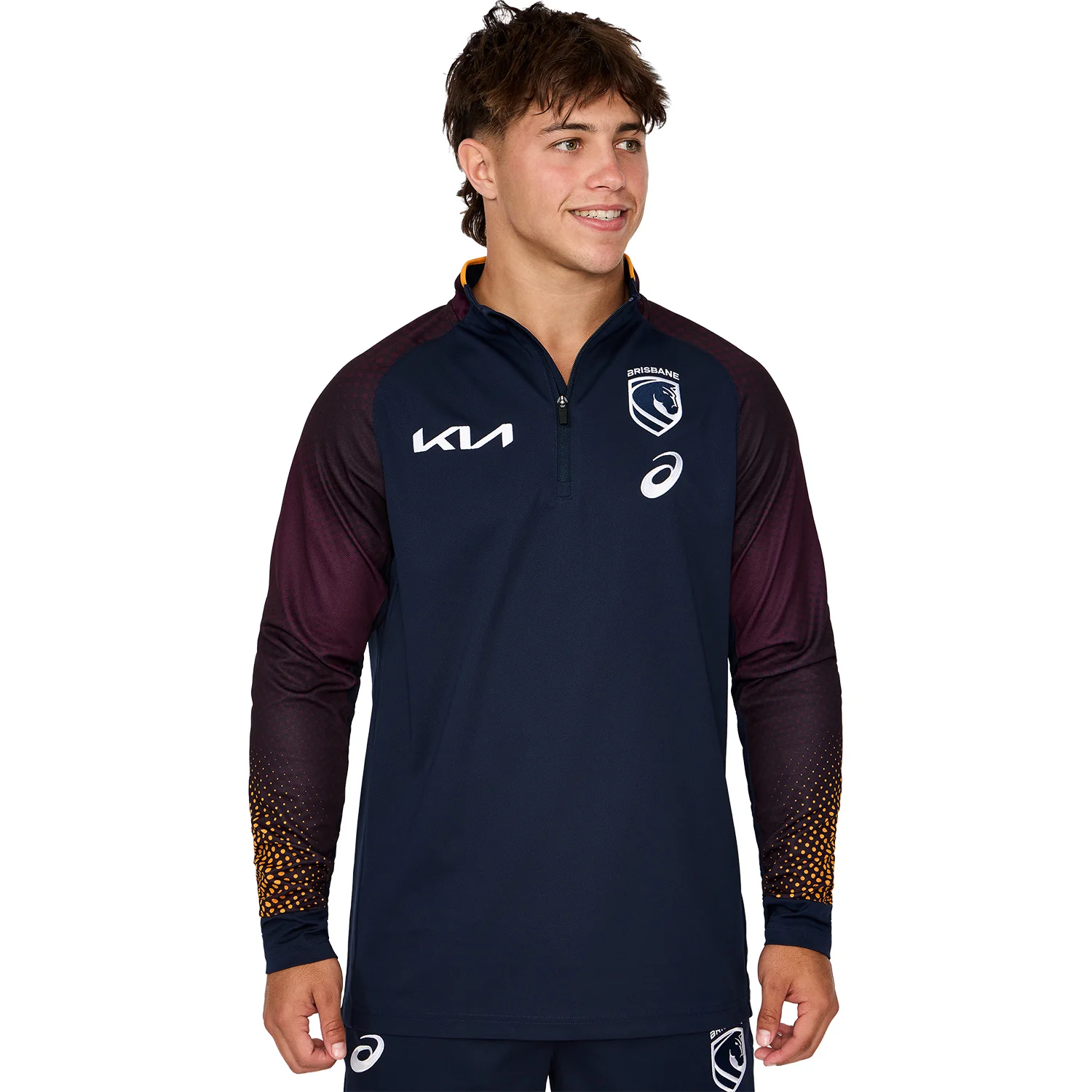 Brisbane Broncos Mens 2026 1/4 Zip Warm Up Top - Image 3
