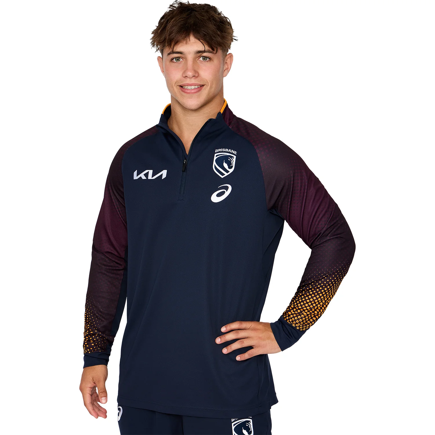 Brisbane Broncos Mens 2026 1/4 Zip Warm Up Top - Image 4