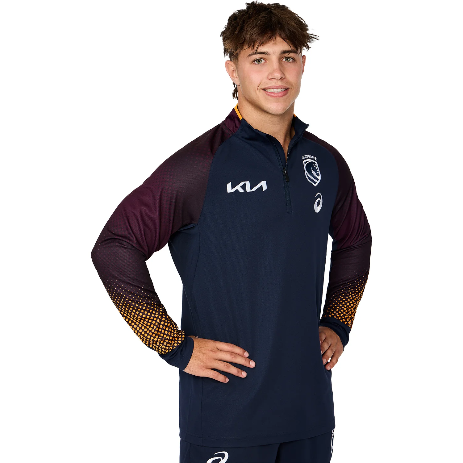 Brisbane Broncos Mens 2026 1/4 Zip Warm Up Top - Image 5
