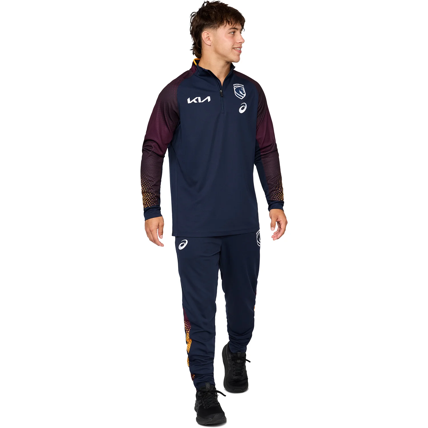 Brisbane Broncos Mens 2026 1/4 Zip Warm Up Top - Image 9