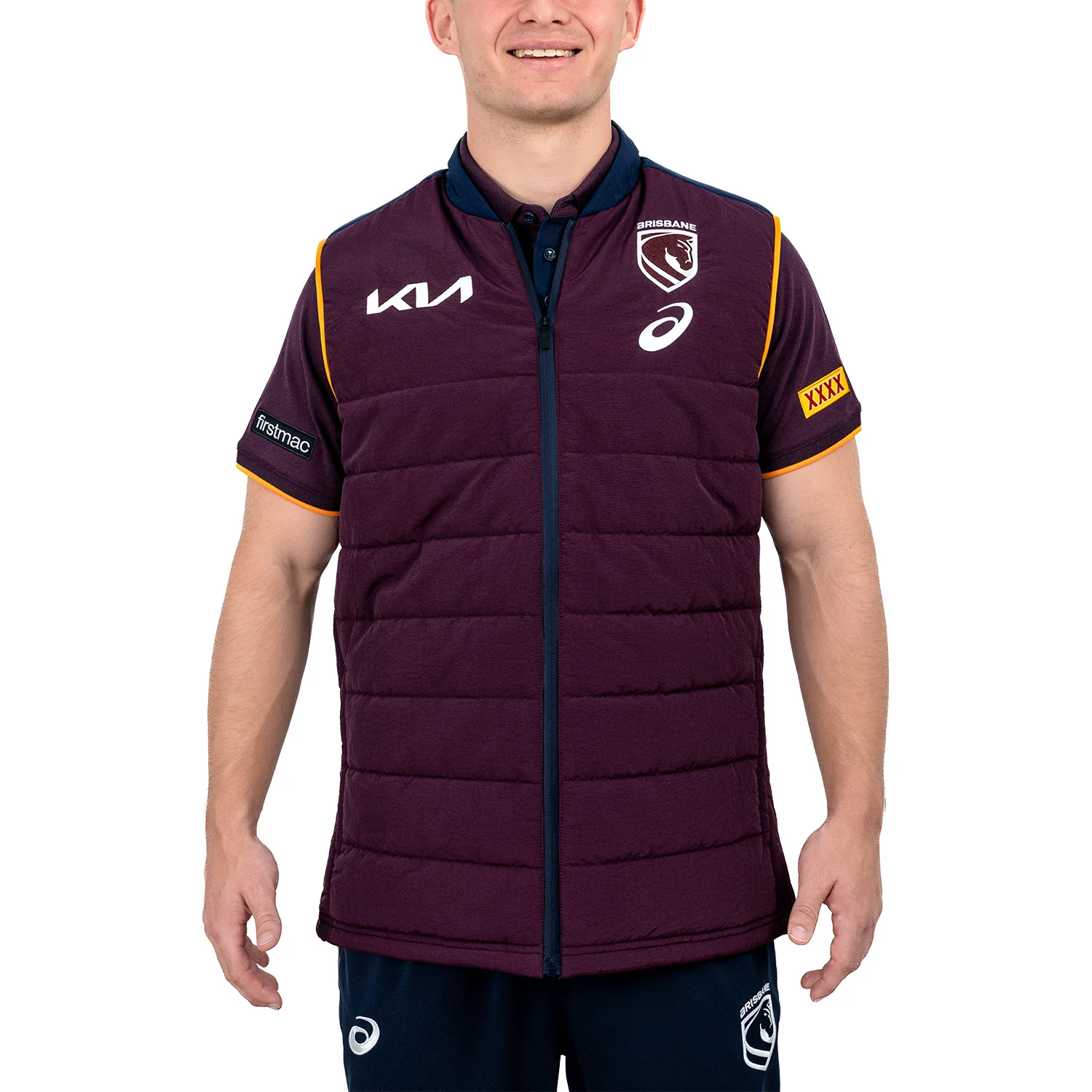 Brisbane Broncos Mens 2026 Puffer Vest Jacket - Image 2