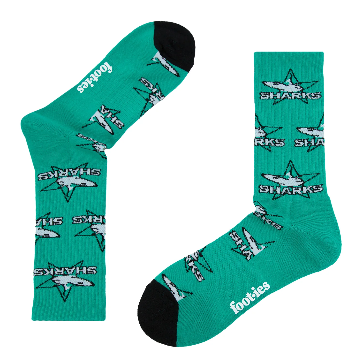 Cronulla-Sutherland Sharks Retro Sneaker Sock 2 Pack - Image 4