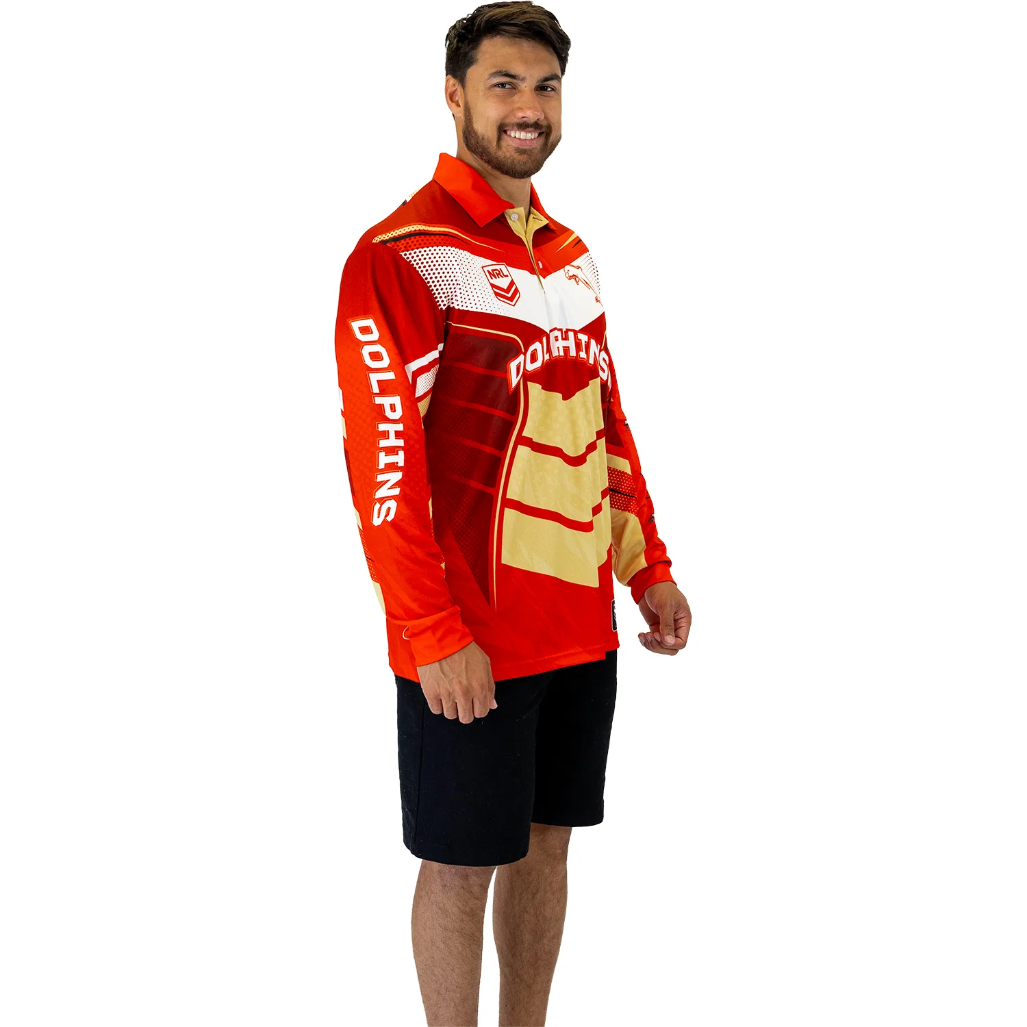 Dolphins Cyber Fishing Shirt Mens - Image 3