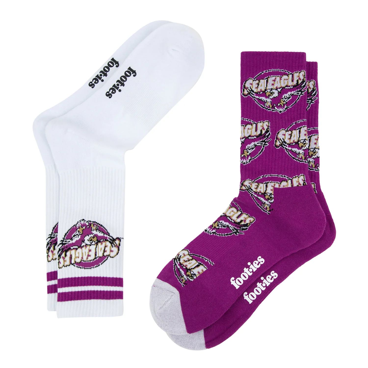 Manly Warringah Sea Eagles Retro Sneaker Sock 2 Pack - Image 2