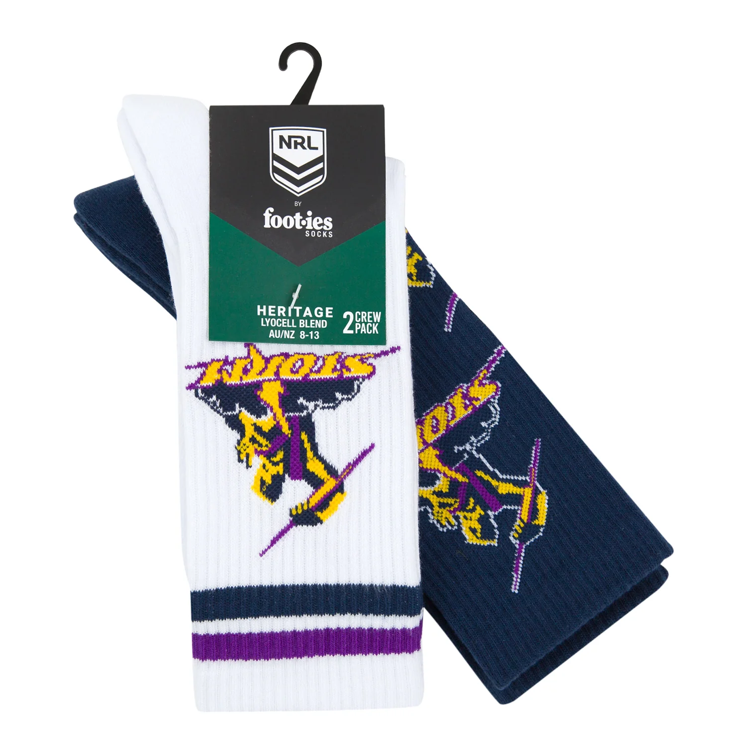 Melbourne Storm Retro Sneaker Sock 2 Pack