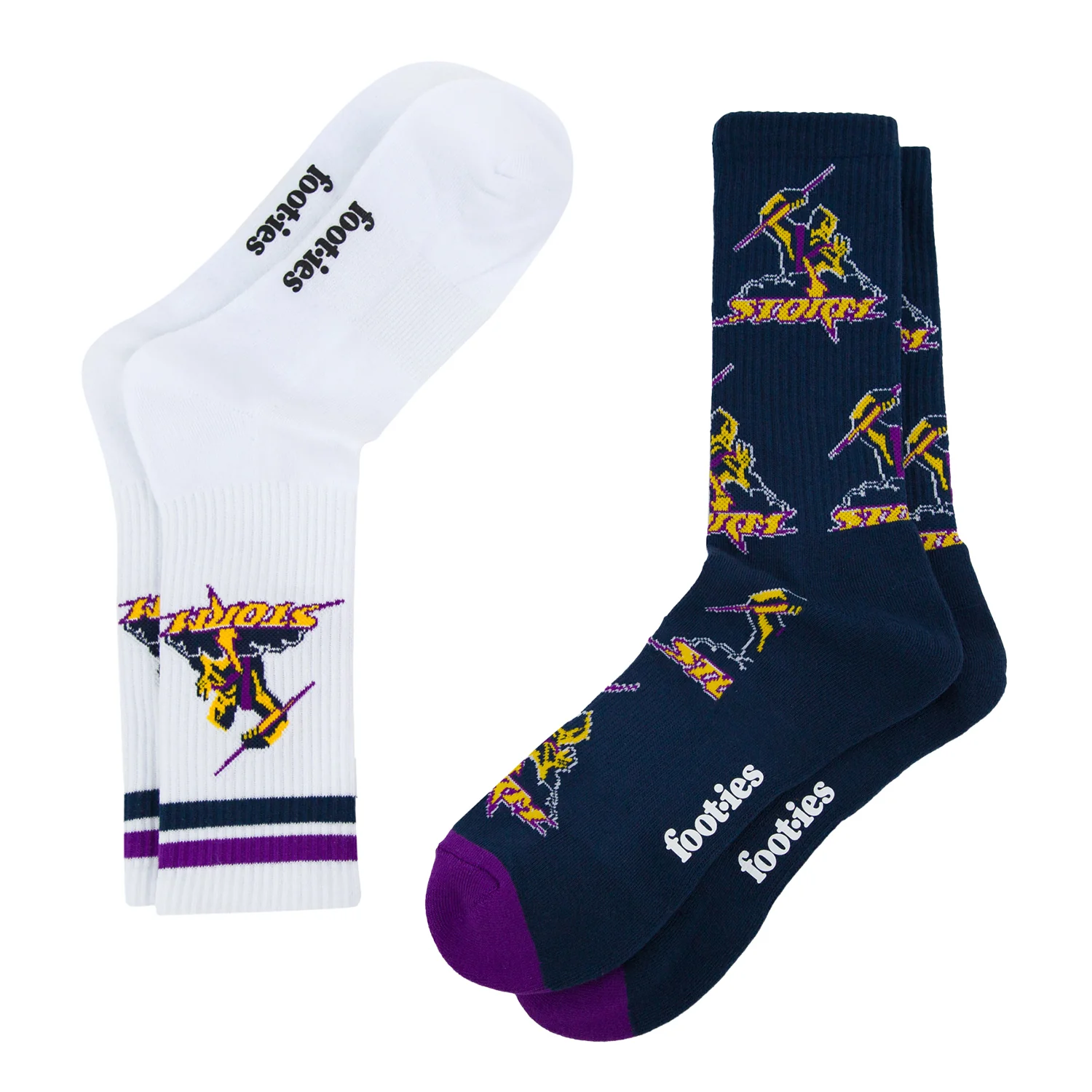 Melbourne Storm Retro Sneaker Sock 2 Pack - Image 2