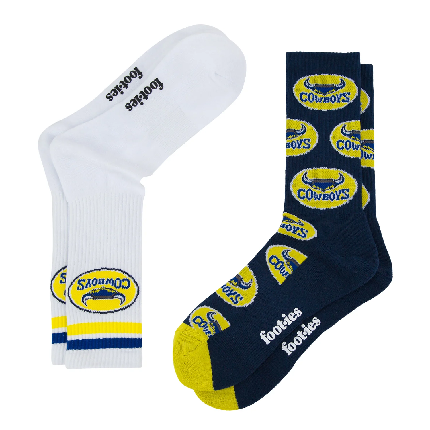 North Queensland Cowboys Retro Sneaker Sock 2 Pack - Image 2