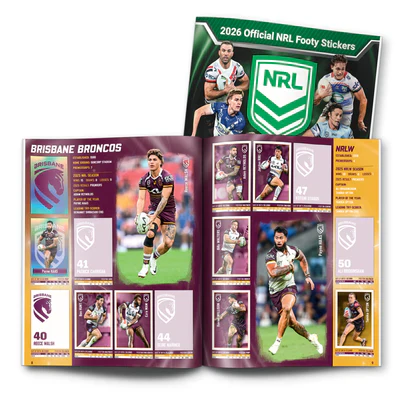 NRL 2026 Footy Stickers Book With 5 Packs - Image 2