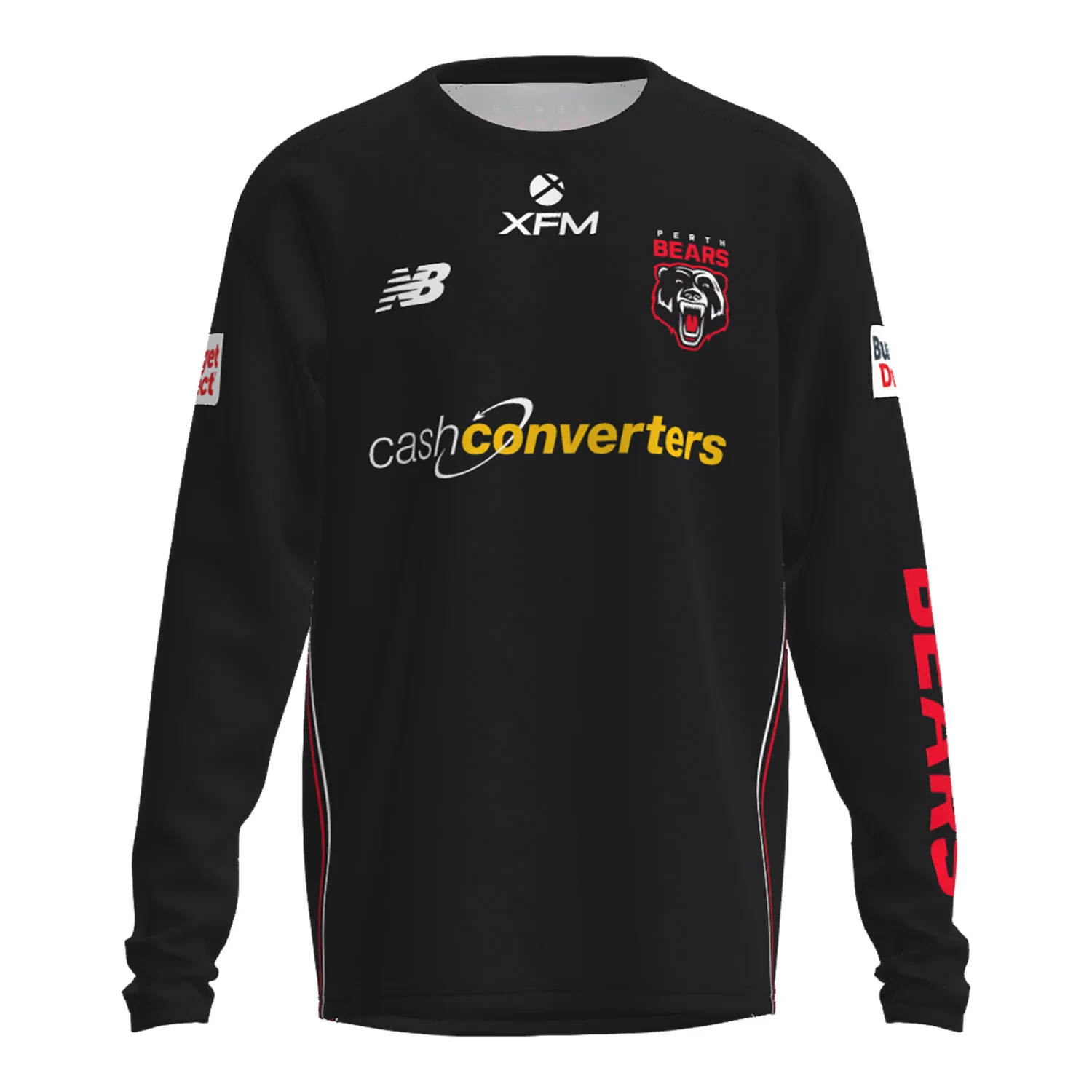 Perth Bears Mens Training Tee Ls Black
