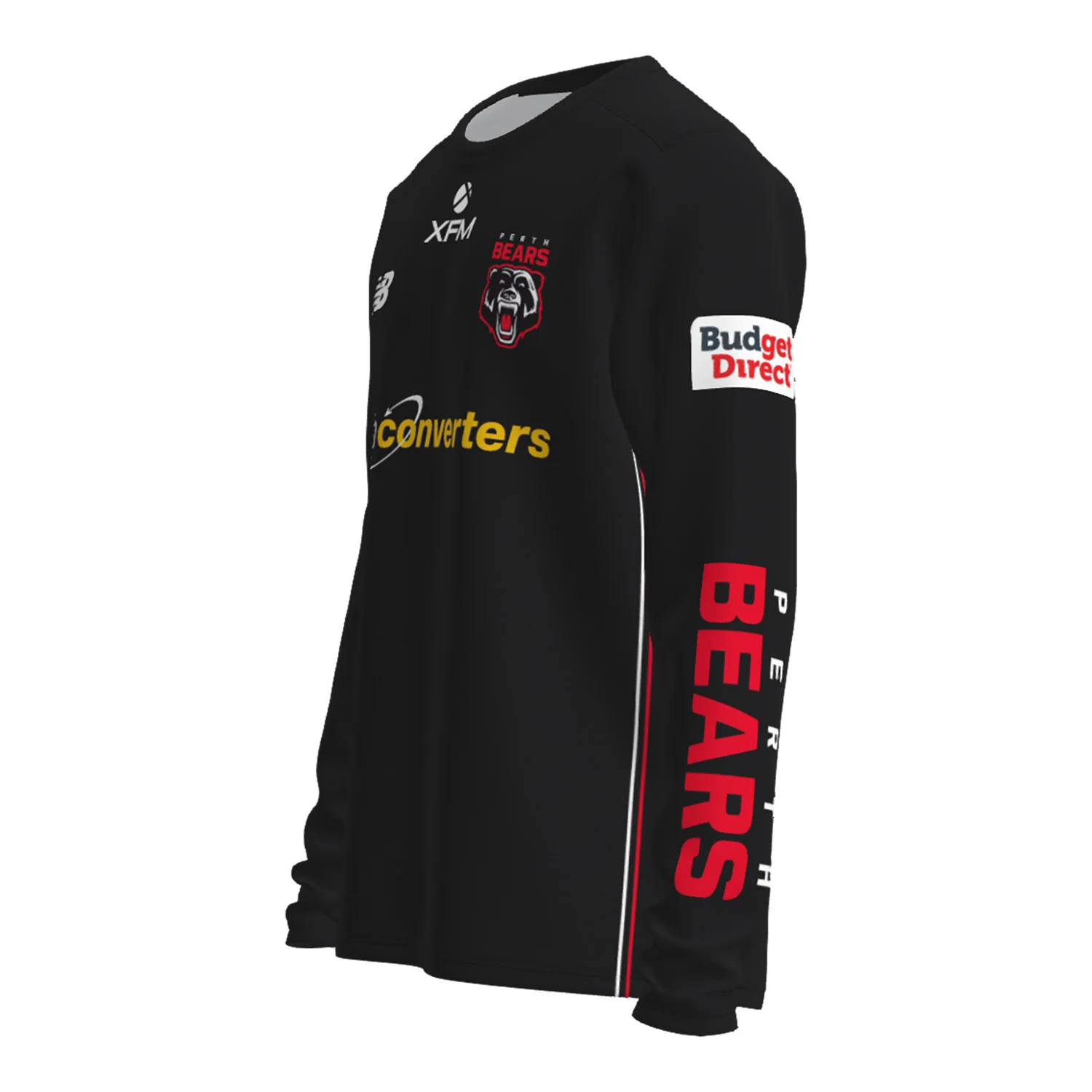 Perth Bears Mens Training Tee Ls Black - Image 2