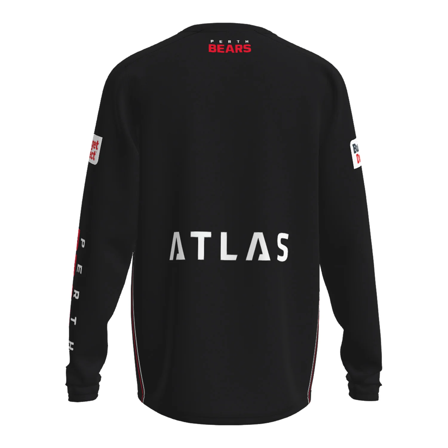 Perth Bears Mens Training Tee Ls Black - Image 3