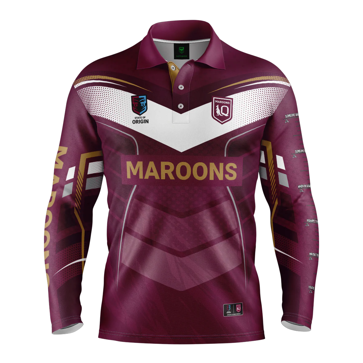 QLD Maroons Mens Cyber Fishing Shirt - Image 5