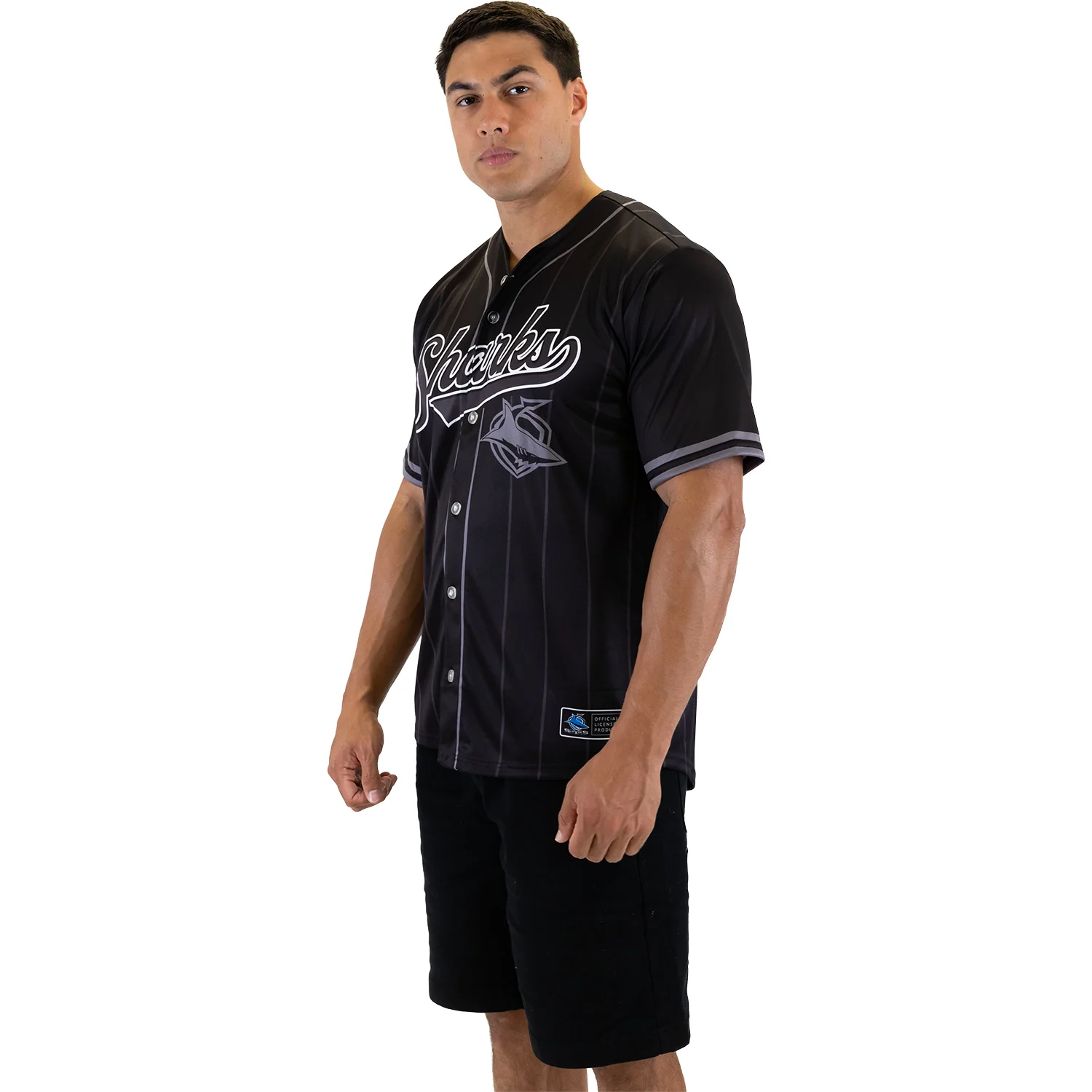 Cronulla-Sutherland Sharks Adult Blackout Baseball Shirt - Image 3