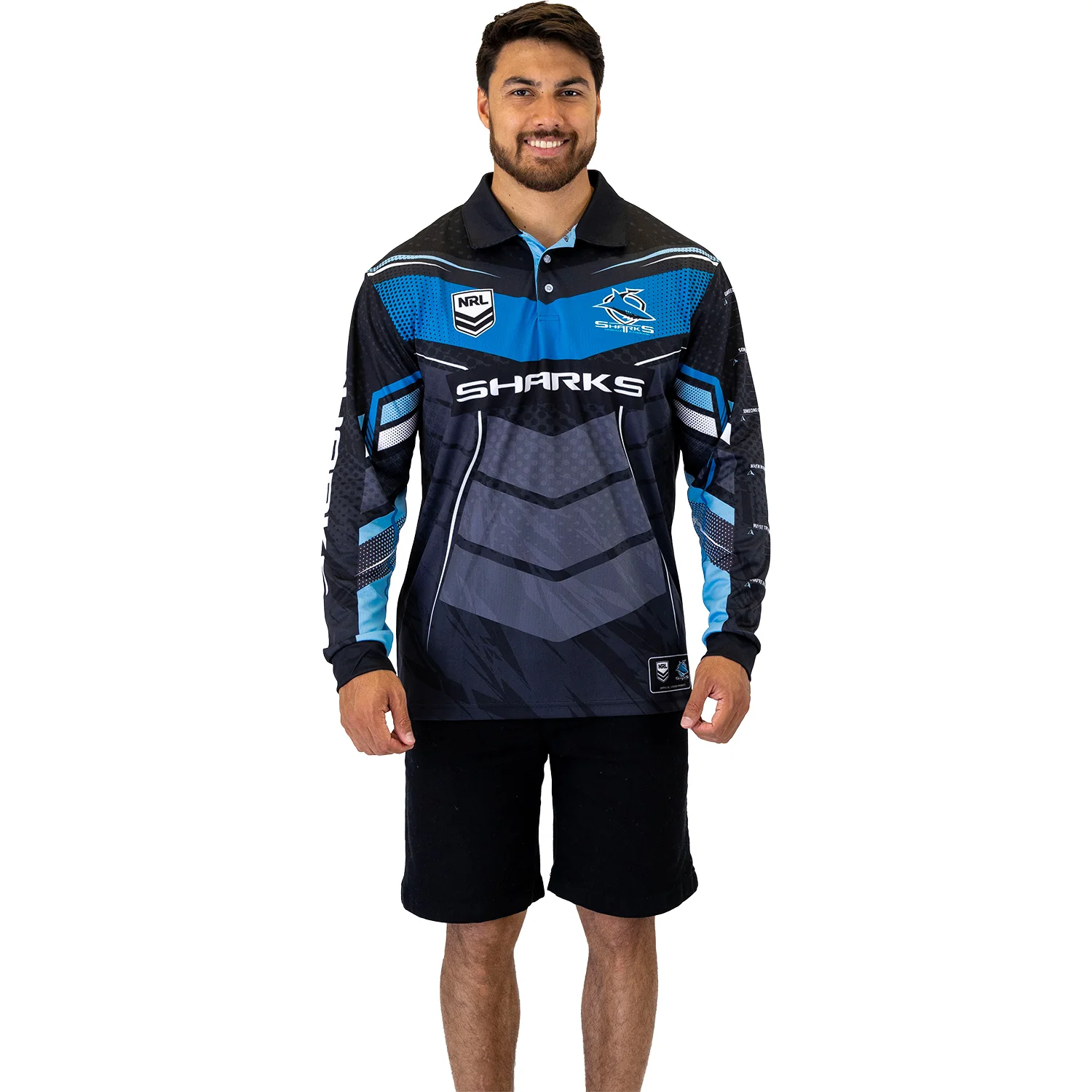 Sharks Cyber Fishing Shirt Mens