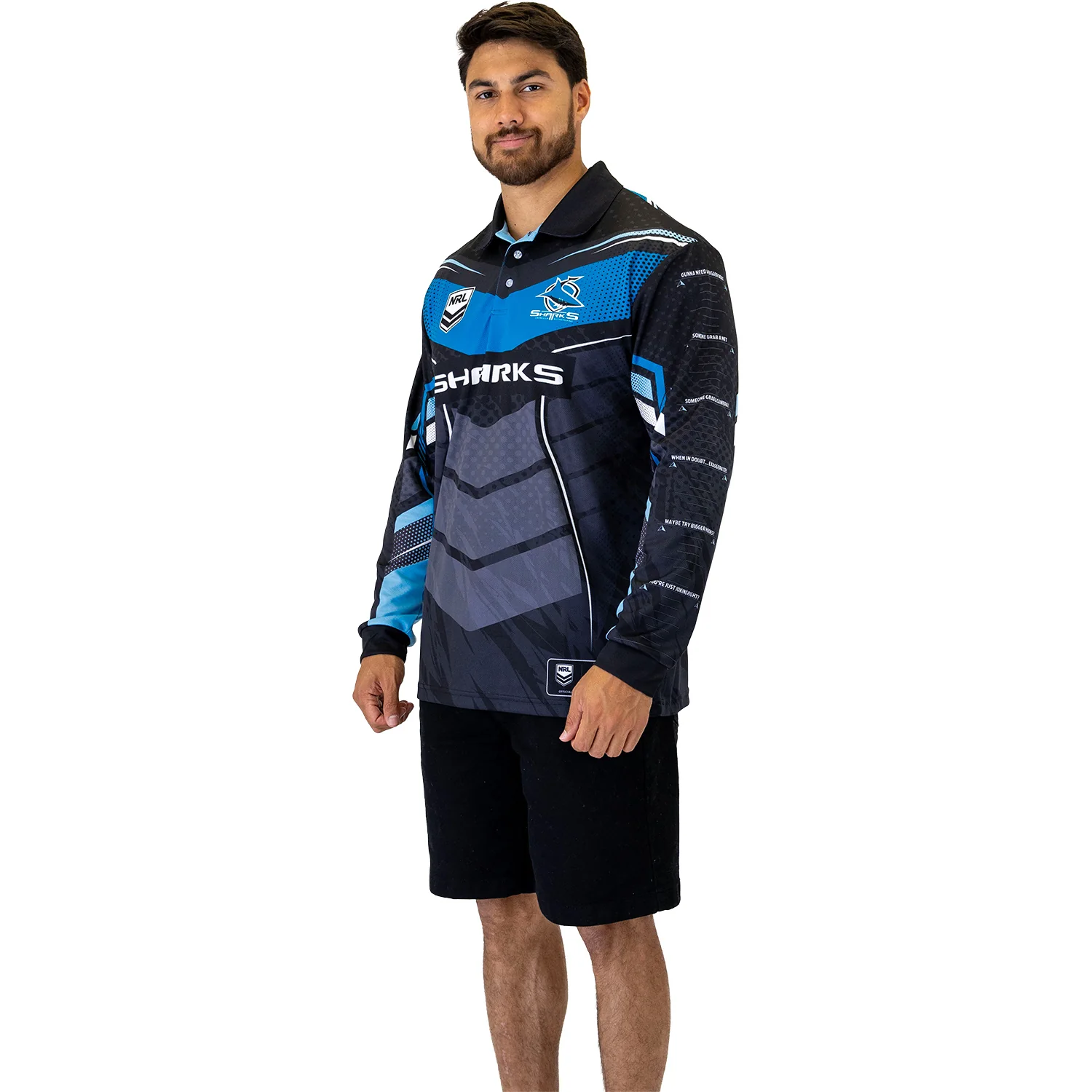 Sharks Cyber Fishing Shirt Mens - Image 2