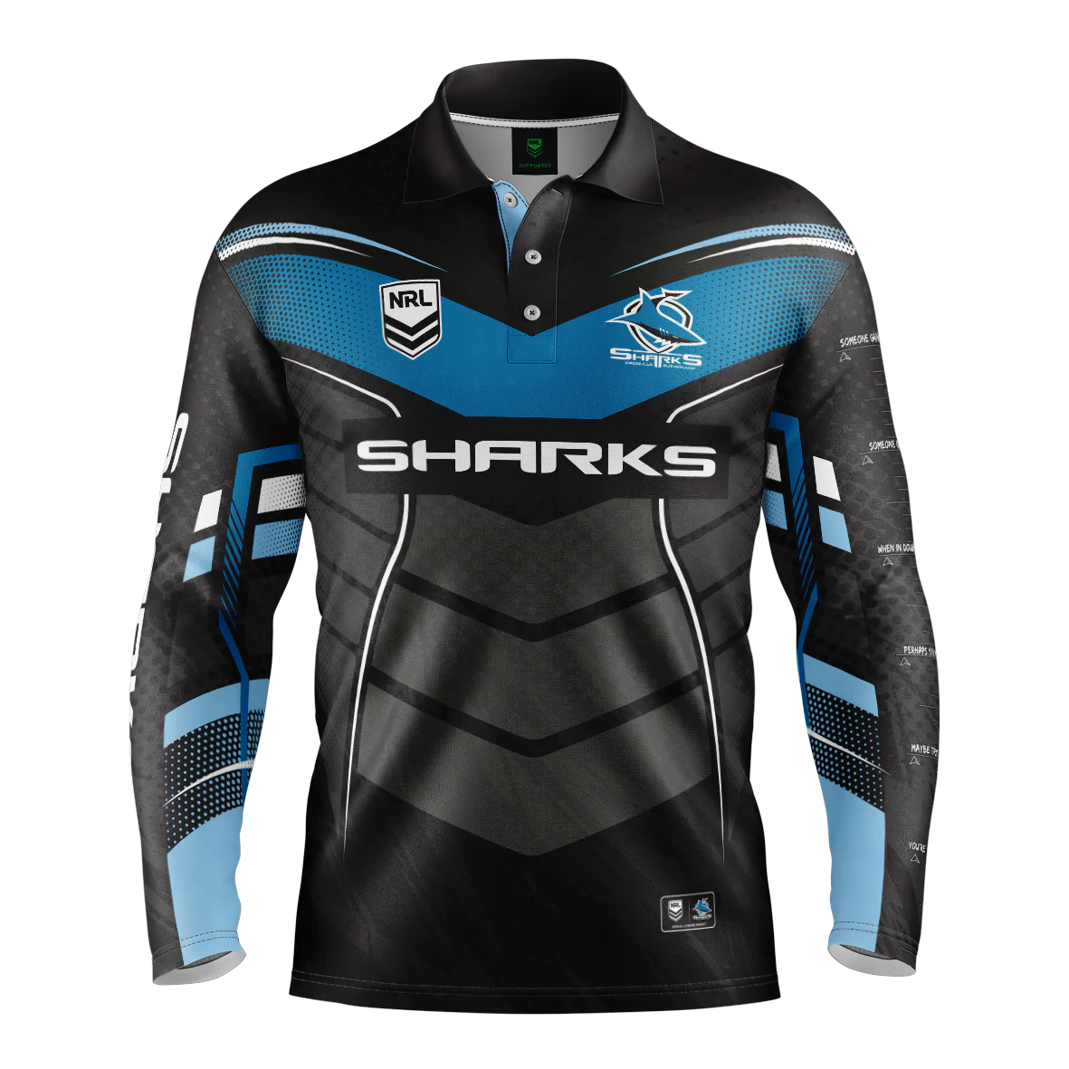 Sharks Cyber Fishing Shirt Mens - Image 5