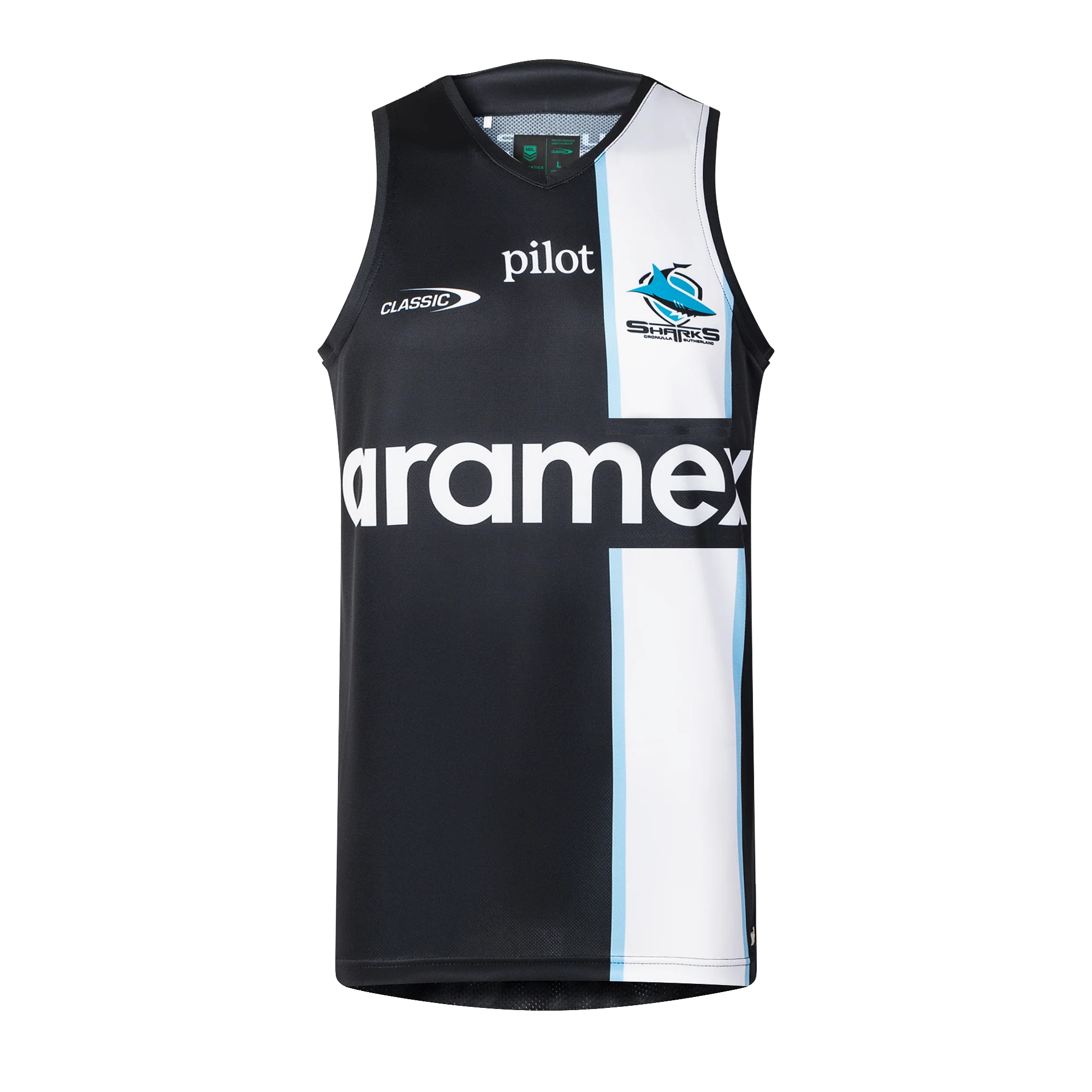 Cronulla Sharks Mens 2026 Pro Training Singlet Black