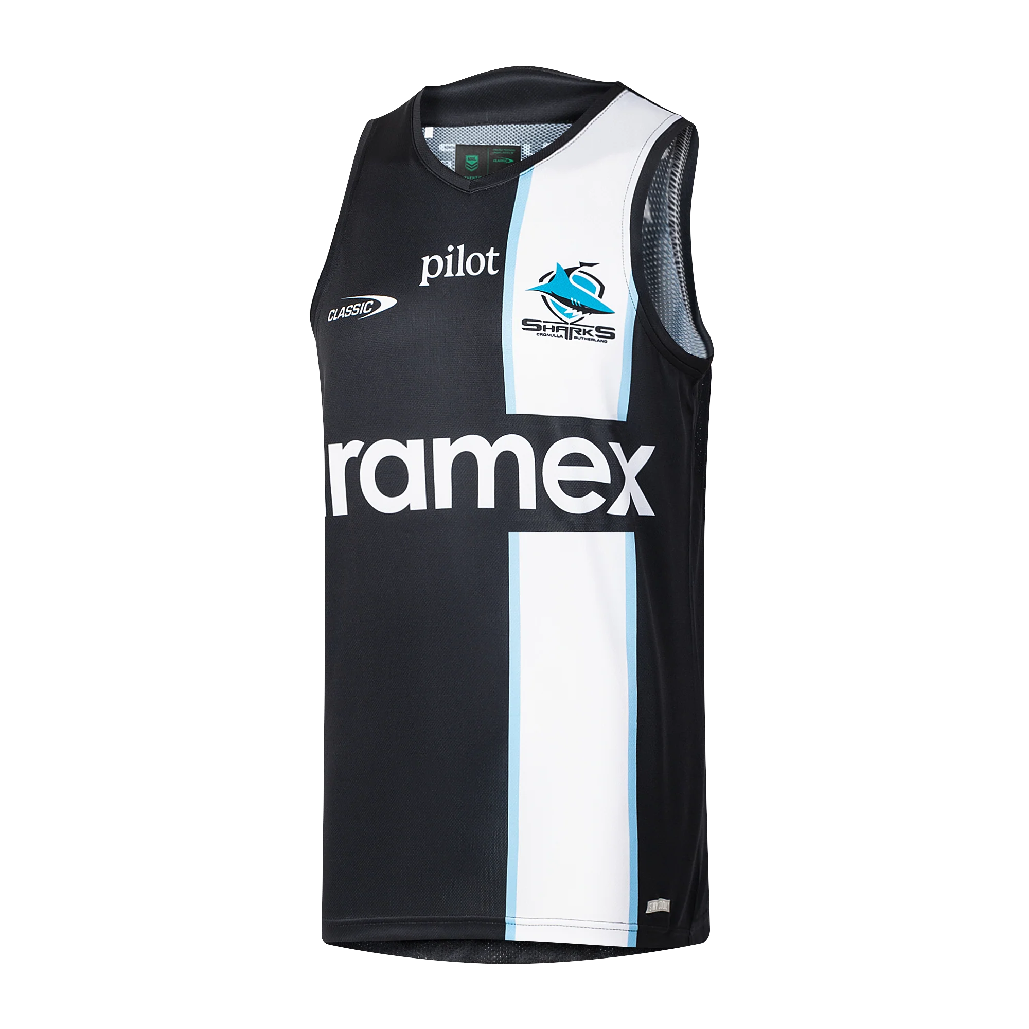 Cronulla Sharks Mens 2026 Pro Training Singlet Black - Image 2