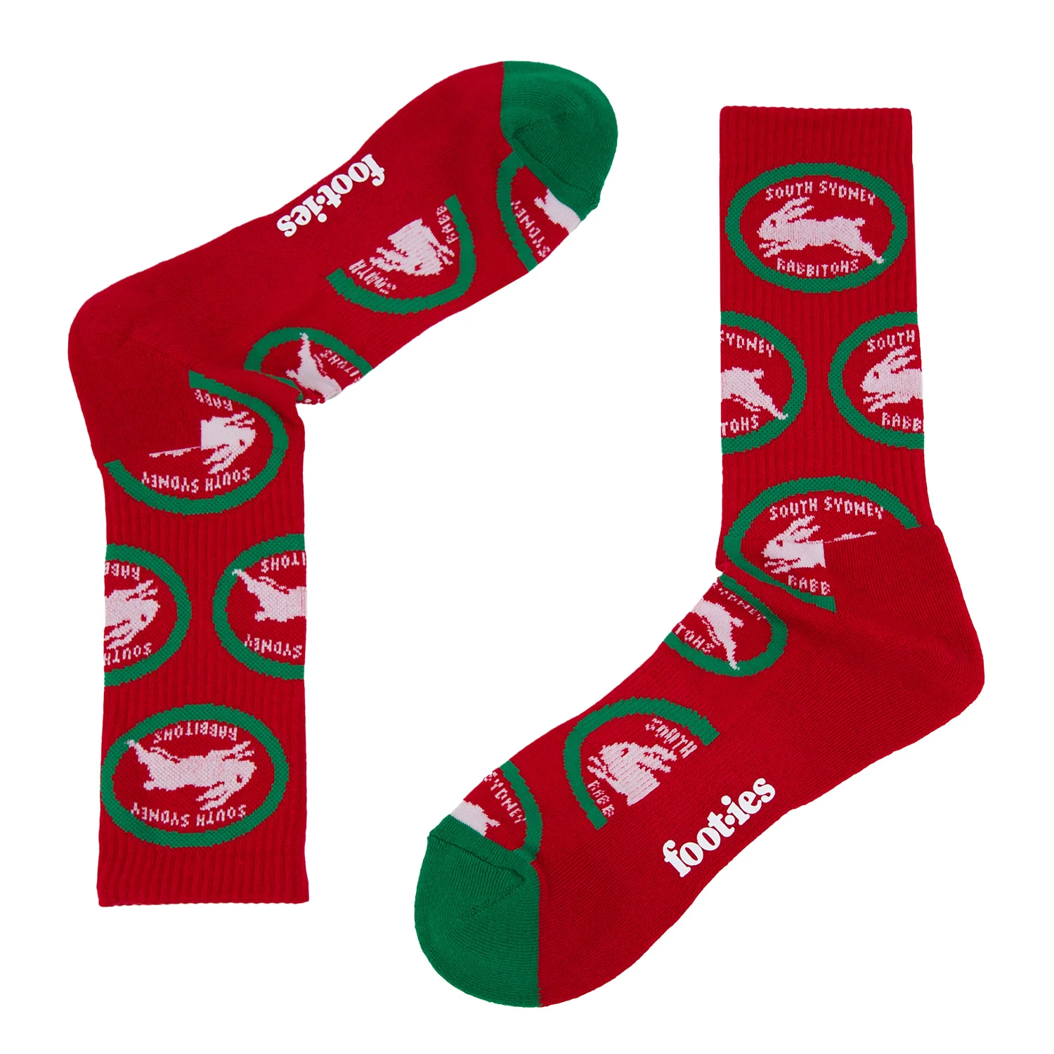 South Sydney Rabbitohs Retro Sneaker Sock 2 Pack - Image 4