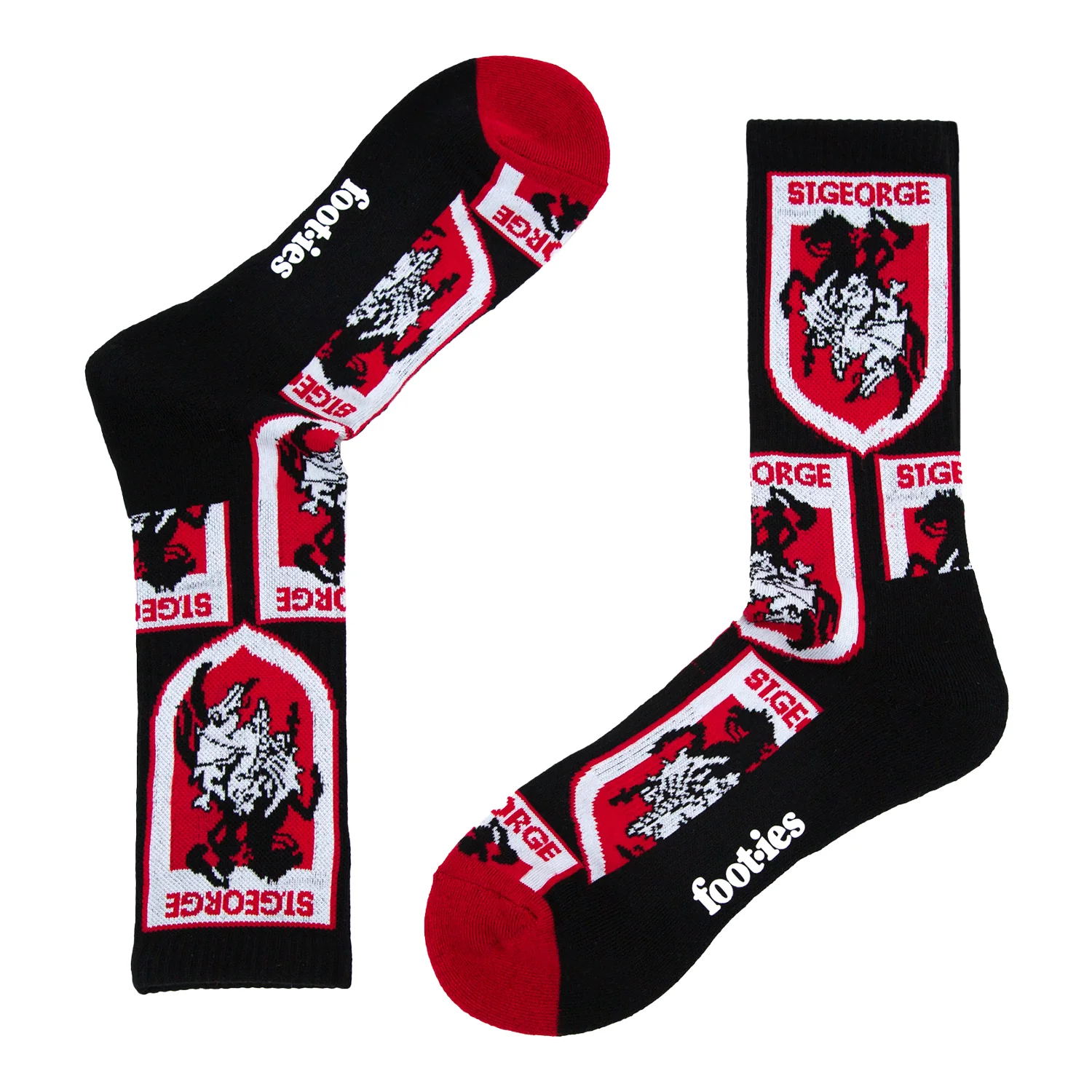 St George Illawarra Dragons Retro Sneaker Sock 2 Pack - Image 3