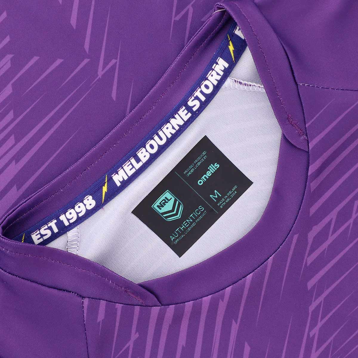 Melbourne Storm 2025 Mens Training T-Shirt Purple - Image 3