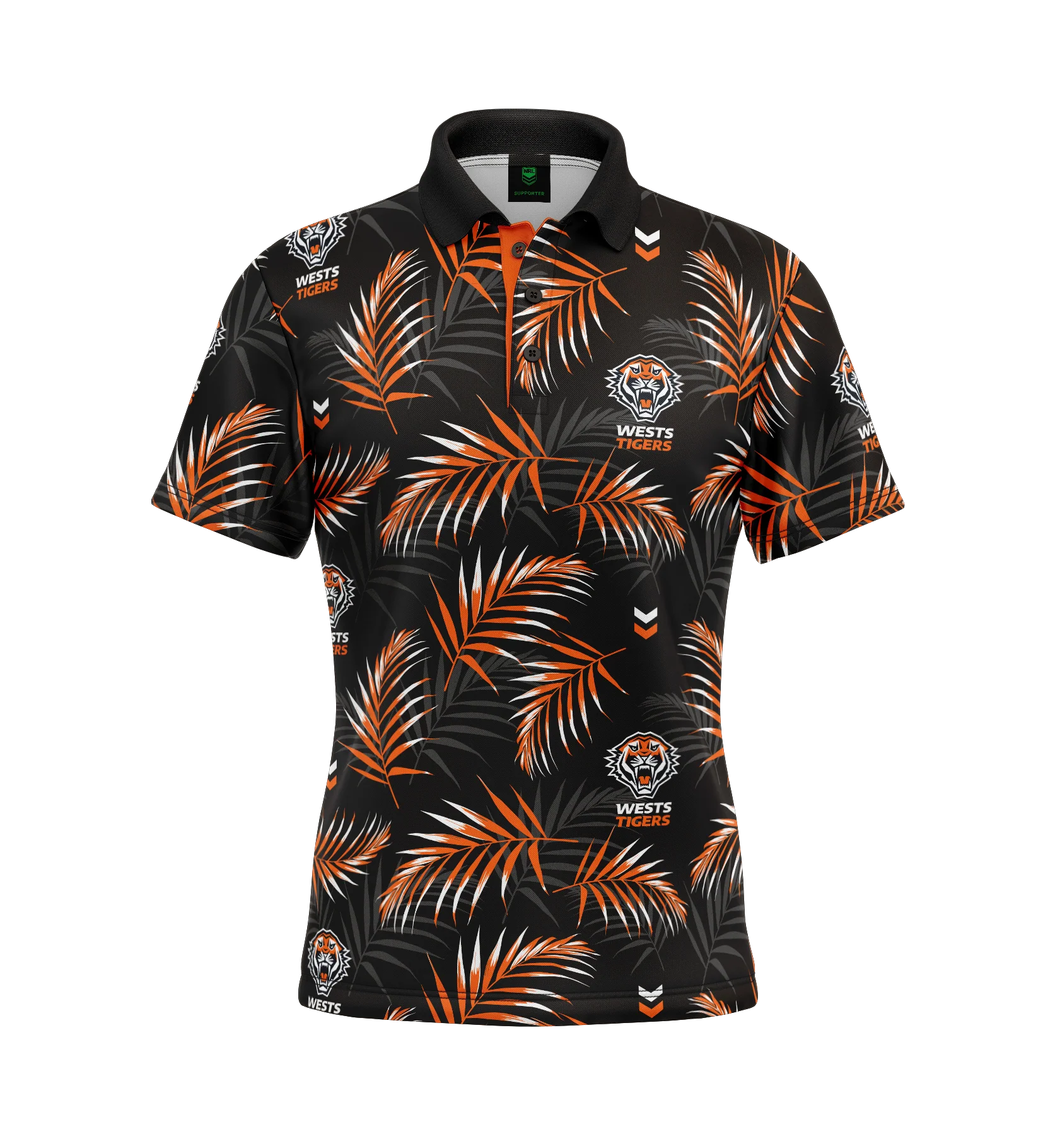 Wests Tigers Adult Palm Beach Golf Polo Shirt
