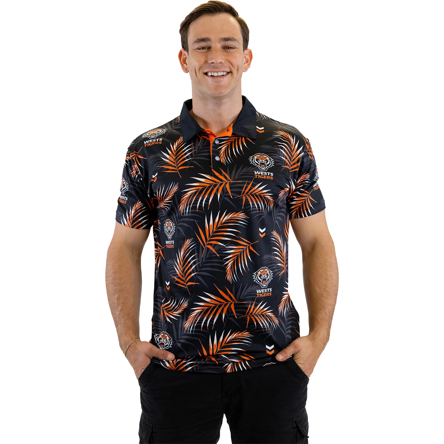 Wests Tigers Adult Palm Beach Golf Polo Shirt - Image 2