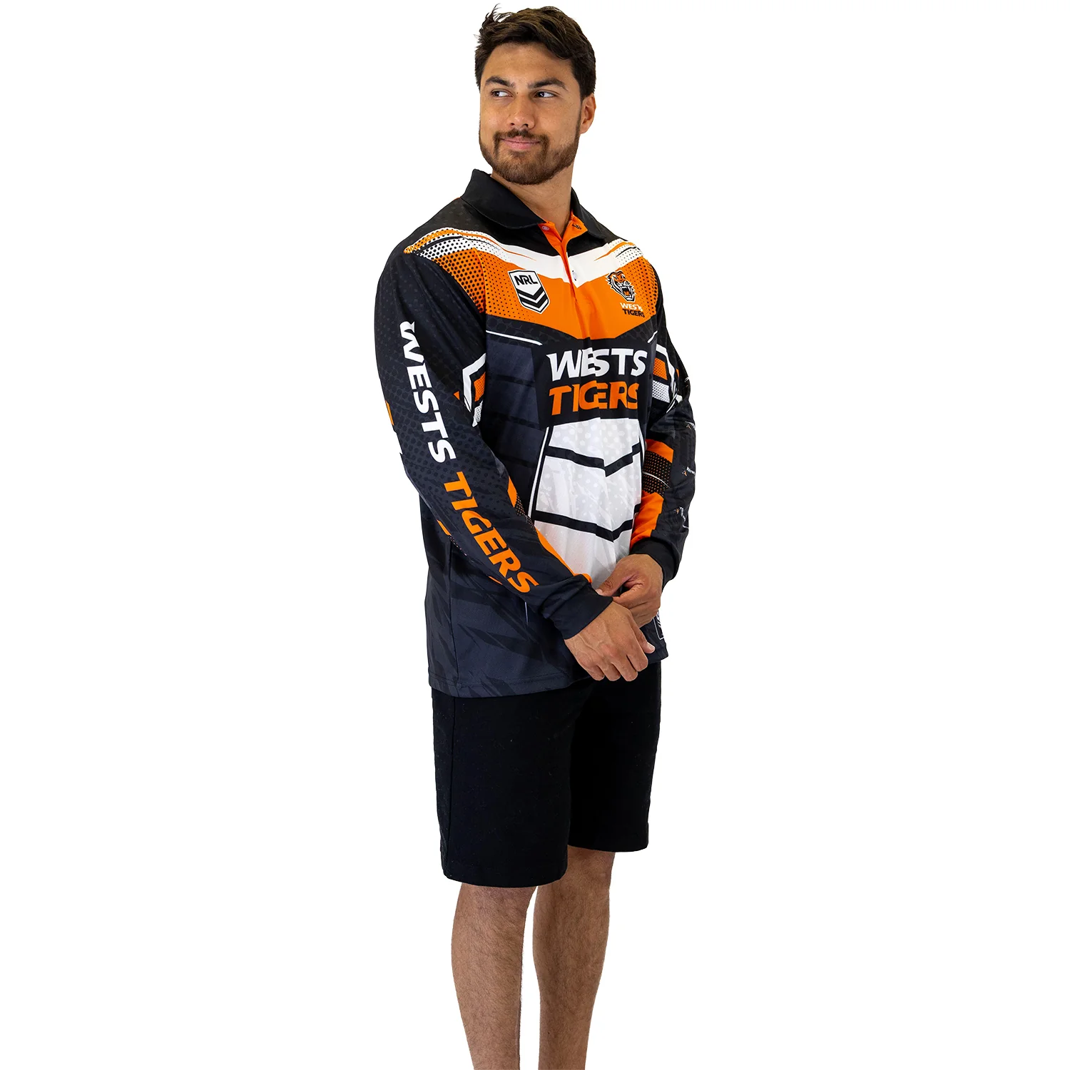 Wests Tigers Cyber Fishing Shirt Mens - Image 3